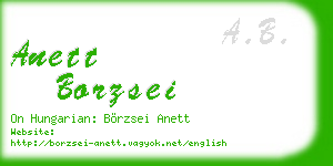 anett borzsei business card