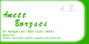 anett borzsei business card